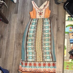 Multicolor Sleeveless Maxi Dress